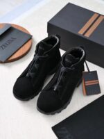 Кроссовки высокие Vetta из натуральной замши с мехом